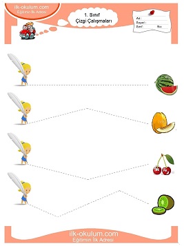 Çocuklar İçin Çizgi Çalışma Sayfaları 
